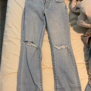 Rollas Light Blue Distressed Women's Jeans